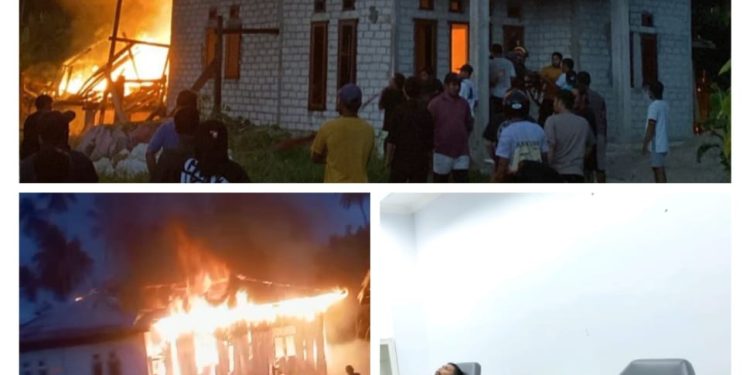 Korsleting AC, Satu Rumah Milik Pegawai PDAM  Weda Terbakar, Kadis : Dua Petugas Mendapat Perawatan