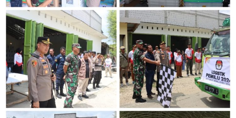 Kapolres, Dandim dan KPU Lepas Distribusi Logistik Pemilu di Delapan PPK