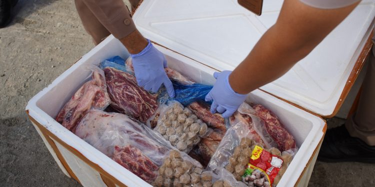 Petugas Karantina Malut Ratusan Kilogram Daging Babi Iiegal