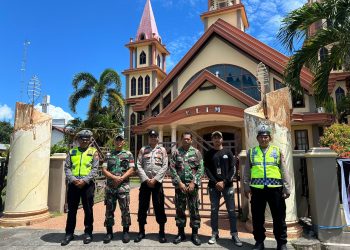 Polres Halut Turunkan Puluhan Personil Pengamanan Ibadah Jumat Agung