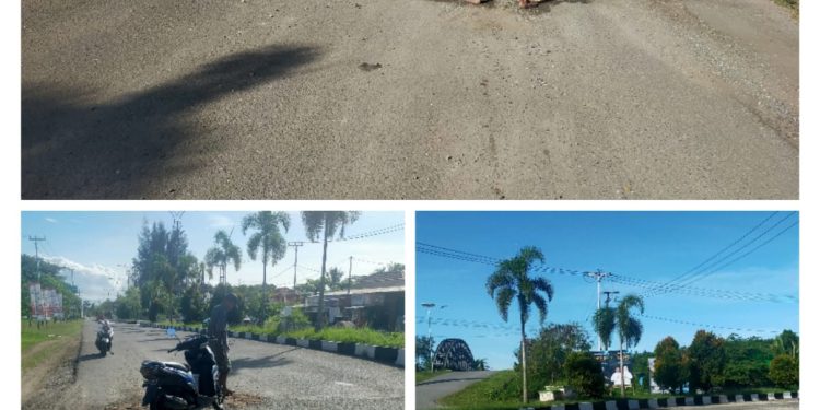 PUPR Halteng Cuek, Aksi Tukang Ojek Timbun Jalan Berlubang