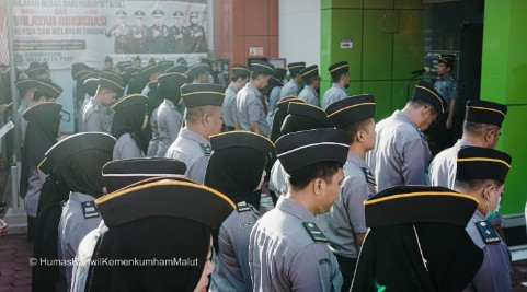 Kanwil Kemenkumham Malut Laksankan Apel Pagi Pasca Libur Cuti Bersama Idul Fitri
