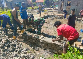 Satgas TMMD Kodim 1509/Labuha Genjot Pembangunan Rumah Tidak Layak Huni