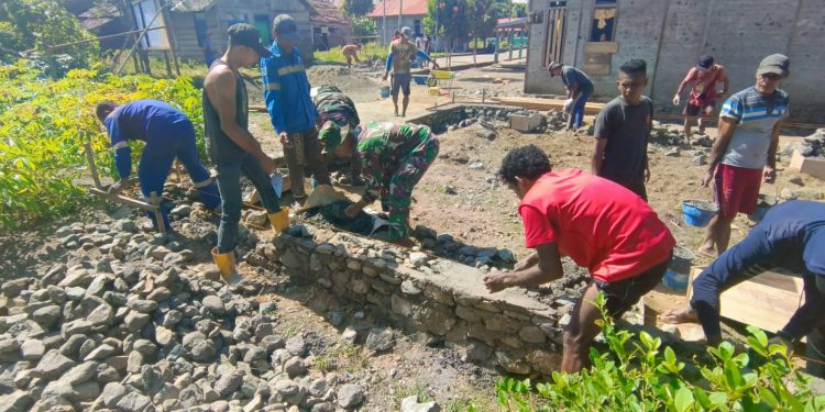 Satgas TMMD Kodim 1509/Labuha Genjot Pembangunan Rumah Tidak Layak Huni