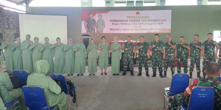 Danrem 152/Baabullah Beri Arahan ke Prajurit, Persit dan PNS Kodim 1501/Ternate