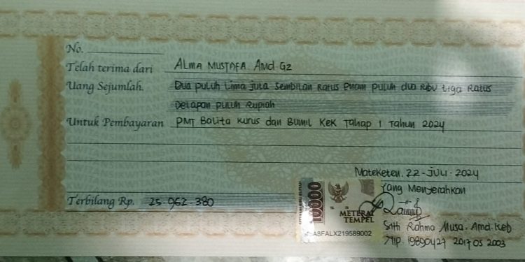 Anggaran PMT di PKM Mateketen Diduga ‘Disunat’ Oleh Koordinator Bidang Gizi