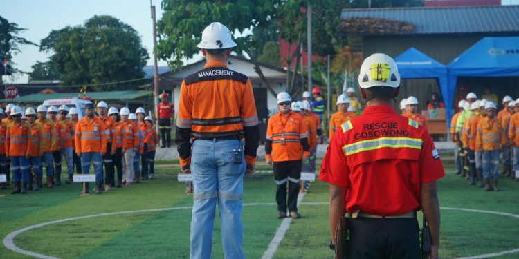 Tambang Emas Gosowong Laksanakan Apel  dan Inspeksi Keselamatan Kerja Pertambangan