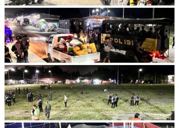 Menjaga Situasi Kamtibmas Wilayah Weda Tengah, Polres Halteng Patroli Gabungan TNI-Polri