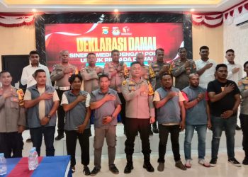 Wujudkan Pilkada Damai, Polres Haltim Gelar Deklarasi Damai dengan Media
