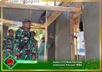 Kasdim 1512/Weda Cek Tinjau pelaksanaan Pekerjaan TMMD