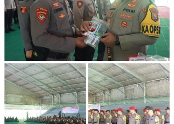 Kapolres Halteng Pimpin Apel Kesiapan Pengamanan TPS Pilkada 2024