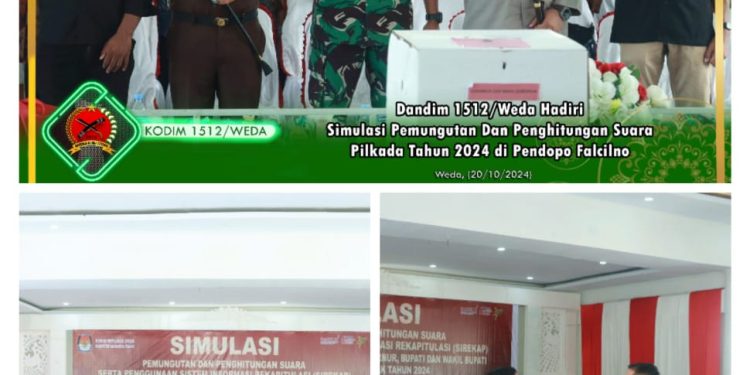 Dandim 1512/Weda Hadiri Simulasi Pemungutan Dan Penghitungan Suara Pilkada Tahun 2024