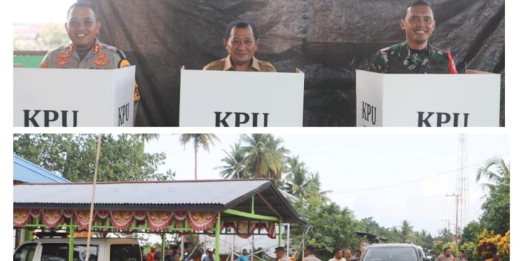 Jelang Pilkada, Dandim, Kapolres Dampingi PJ Bupati Halteng Pantau TPS di Dua kecamatan