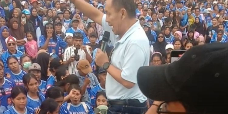 Kampanye di Wasile Selatan, Rudy Erawan Ajak Warga Kawal Farrel-Jadi Hingga Pelantikan