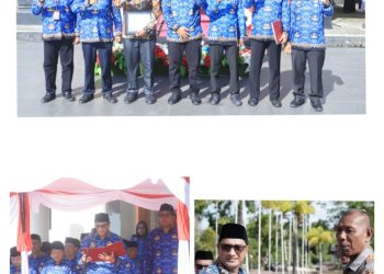 Sekkab Halteng Irup Upacara HUT KORPRI ke-53, Sekaligus Penyerahan Piagam Penghargaan