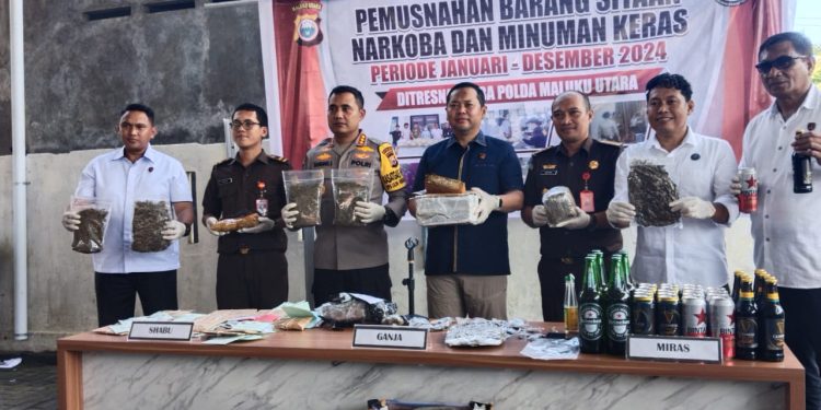 Ditresnarkoba Polda Maluku Utara Musnahkan BB Perkara 2024