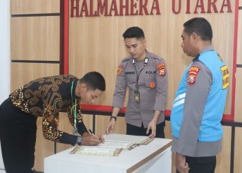 Polres Halut Gelar Penandatanganan Pakta Integritas Penerimaan Anggota Polri Tahun 2025