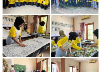 20 Peserta Karang Taruna Halteng Pelatihan Tenun Kain Berbahan Alam Ecoprint