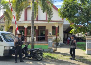 Samapta Polres Haltim Siaga Amankan Ibadah di Maba