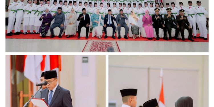 60 Paskibraka Halteng Dikukuhkan, Bupati : Kalian Putra – Putri Terbaik