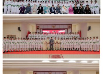 Pasukan Loeng Siap Laksanakan Tugas Pengibaran Bendera dan Pasukan Gome Penurunan Bendera