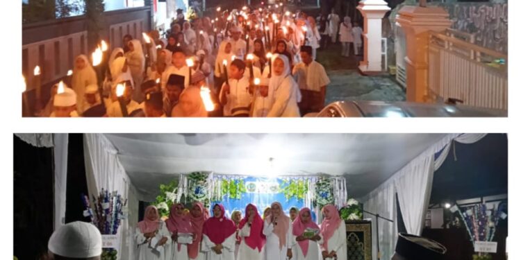 Peringati Maulid Nabi Muhammad SAW, Pemuda Tabam Kolaborasi KKN IAIN Ternate Gelar Lomba dan Pawai Obor