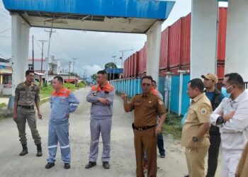 Sekda Halteng Tinjau Lokasi Kedatangan Alat Untuk WTP