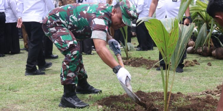 Korem 152/Baabullah Dukung Gerakan Penanaman 5.000 Pohon Kelapa Serentak