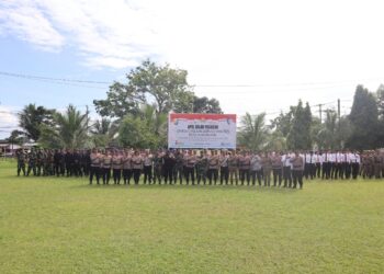 Polres Halmahera Utara Apel Gelar Pasukan Operasi Zebra Kie Raha 2025