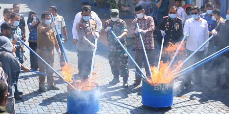 BNNP Malut Musnahkan Barang Bukti Narkotika Hasil Pengungkapan Sepanjang 2025