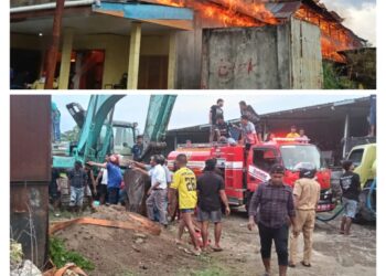 FLASH- Puluhan Kamar Kost dan Rumah Makan di Weda Terbakar