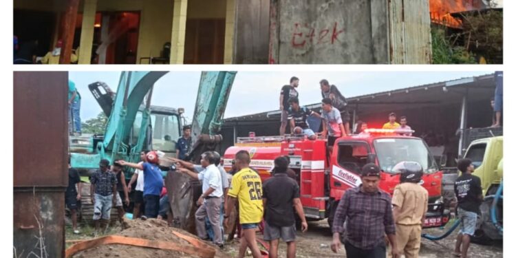 FLASH- Puluhan Kamar Kost dan Rumah Makan di Weda Terbakar