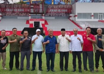 Malut United Apresiasi ke KONI Pusat dan Pemangku Kepentingan Tinjau Stadion Gelora Kie Raha